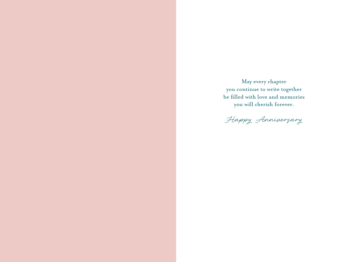 Pictura Romance Books anniversary card featuring elegant floral design and heartfelt message for special occasions.