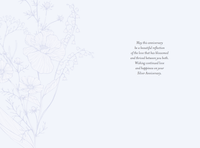 Silver Florals 25th Anniversary Card from Pictura featuring elegant floral design on a stylish greeting card.