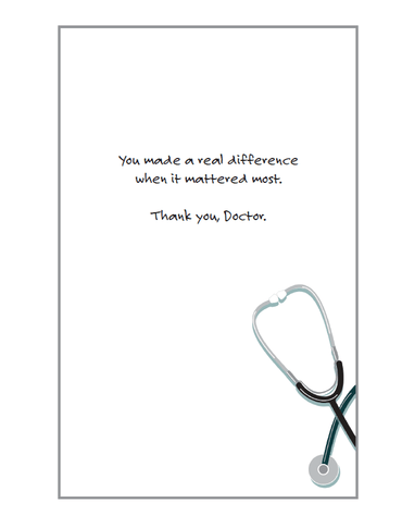 Pictura thank you doctor clipboard card featuring medical-themed design, perfect for expressing appreciation to healthcare professionals.