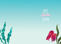 Get Betta Get Well Card featuring a colorful betta fish design, from Pictura's collection of everyday greeting cards.