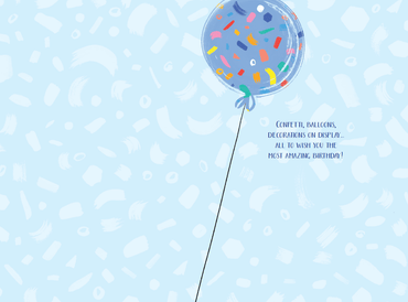Colorful bunch of balloons birthday card by Cardmore featuring vibrant balloon illustrations for celebrating special occasions.
