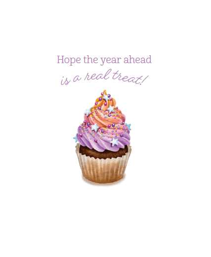 Frosted cupcake birthday card from Cardmore, featuring colorful cupcake illustration on a festive greeting card for special occasions.