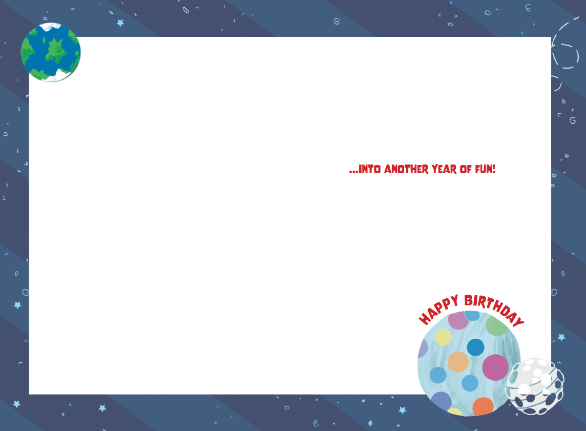 Pictura Rocket Ship birthday card with wood element, featuring a colorful rocket illustration for kids' celebration greeting.