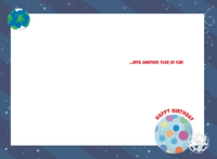 Pictura Rocket Ship birthday card with wood element, featuring a colorful rocket illustration for kids' celebration greeting.