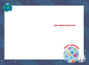 Pictura Rocket Ship birthday card with wood element, featuring a colorful rocket illustration for kids' celebration greeting.