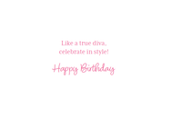 Diva Cat Birthday Card Lenticular by Pictura featuring a playful cat design with changing images for special occasions.