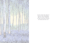 Birch Forest Sympathy Card by Cardmore featuring a serene woodland scene with birch trees for heartfelt condolences.