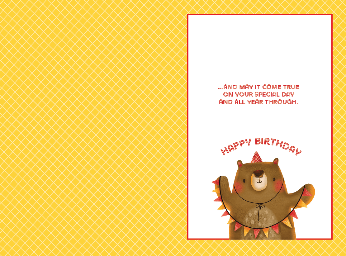 Colorful birthday bear greeting card from Cardmore, featuring cheerful bear illustrations on an everyday card.