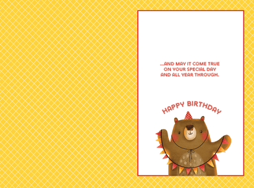 Colorful birthday bear greeting card from Cardmore, featuring cheerful bear illustrations on an everyday card.