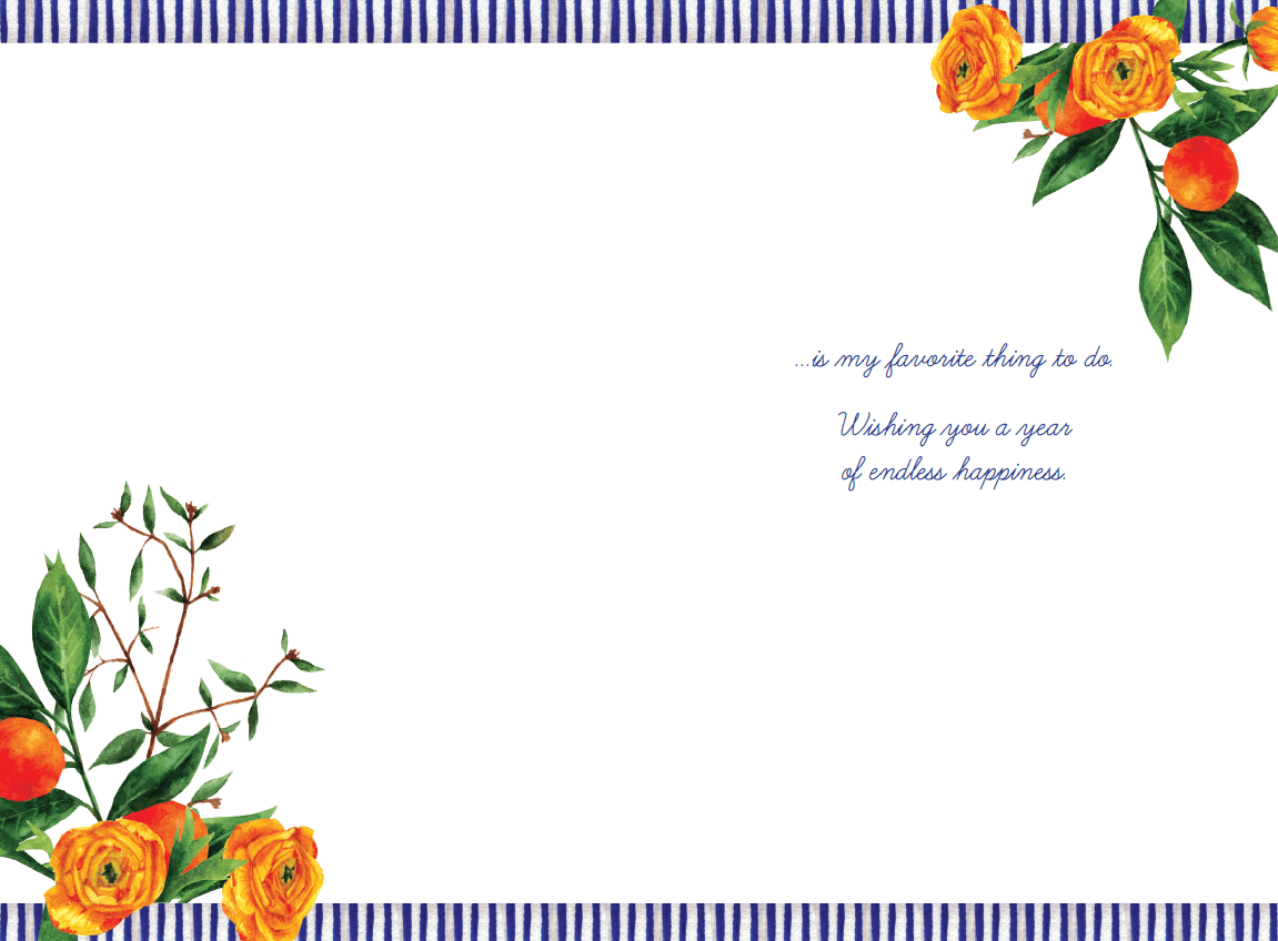 Citrus Vase birthday card from Cardmore, featuring colorful citrus fruits and a floral vase design for everyday greeting cards.