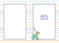 Colorful Balloon Dog cupcake birthday card by Cardmore, featuring a playful design perfect for celebrating special occasions.