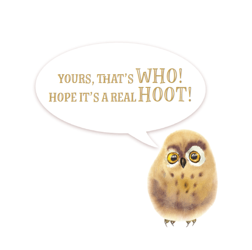Owls birthday card from Cardmore featuring cute owl illustrations, perfect for celebrating special occasions with a charming design.