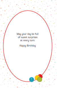 Colorful gumball machine birthday card confetti from Cardmore, featuring vibrant paper decorations for celebration.