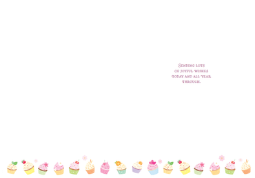 Wooden cupcake tier birthday card by Cardmore, featuring a decorative cupcake design for celebration occasions.