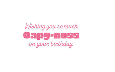 Lenticular Ballerina Capybara birthday card from Cardmore featuring a cute capybara in ballet attire on a colorful background