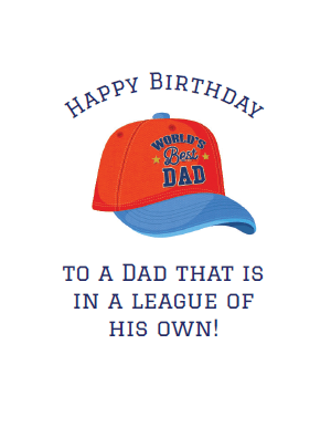 Pictura Greatest Dad Hat Birthday Card featuring a playful design, ideal for celebrating fathers on their special day.