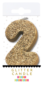 Gold Glitter Number Candle Party Partners