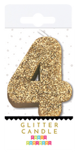 Gold Glitter Number Candle Party Partners