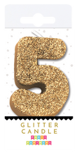 Gold Glitter Number Candle Party Partners