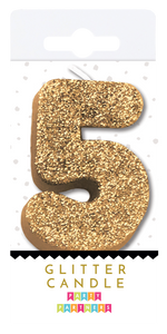 Gold Glitter Number Candle Party Partners