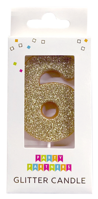 Gold Glitter Number Candle