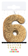 Gold Glitter Number Candle Party Partners