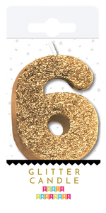Gold Glitter Number Candle Party Partners