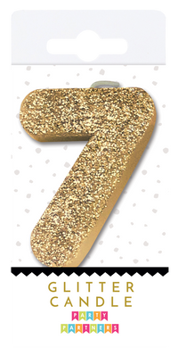 Gold Glitter Number Candle