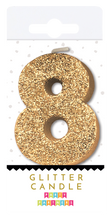 Gold Glitter Number Candle Party Partners