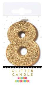 Gold Glitter Number Candle Party Partners