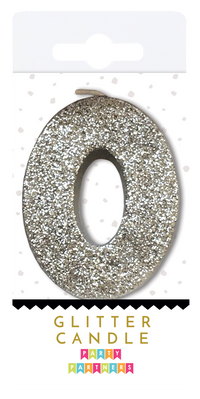 Silver Glitter Number Candles