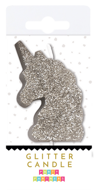 Silver Glitter Number Candles