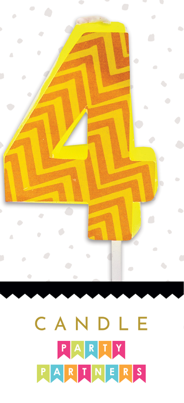 Colorful Decal Number Candles