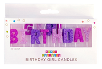 Birthday Girl Letter Glitter Candle Set