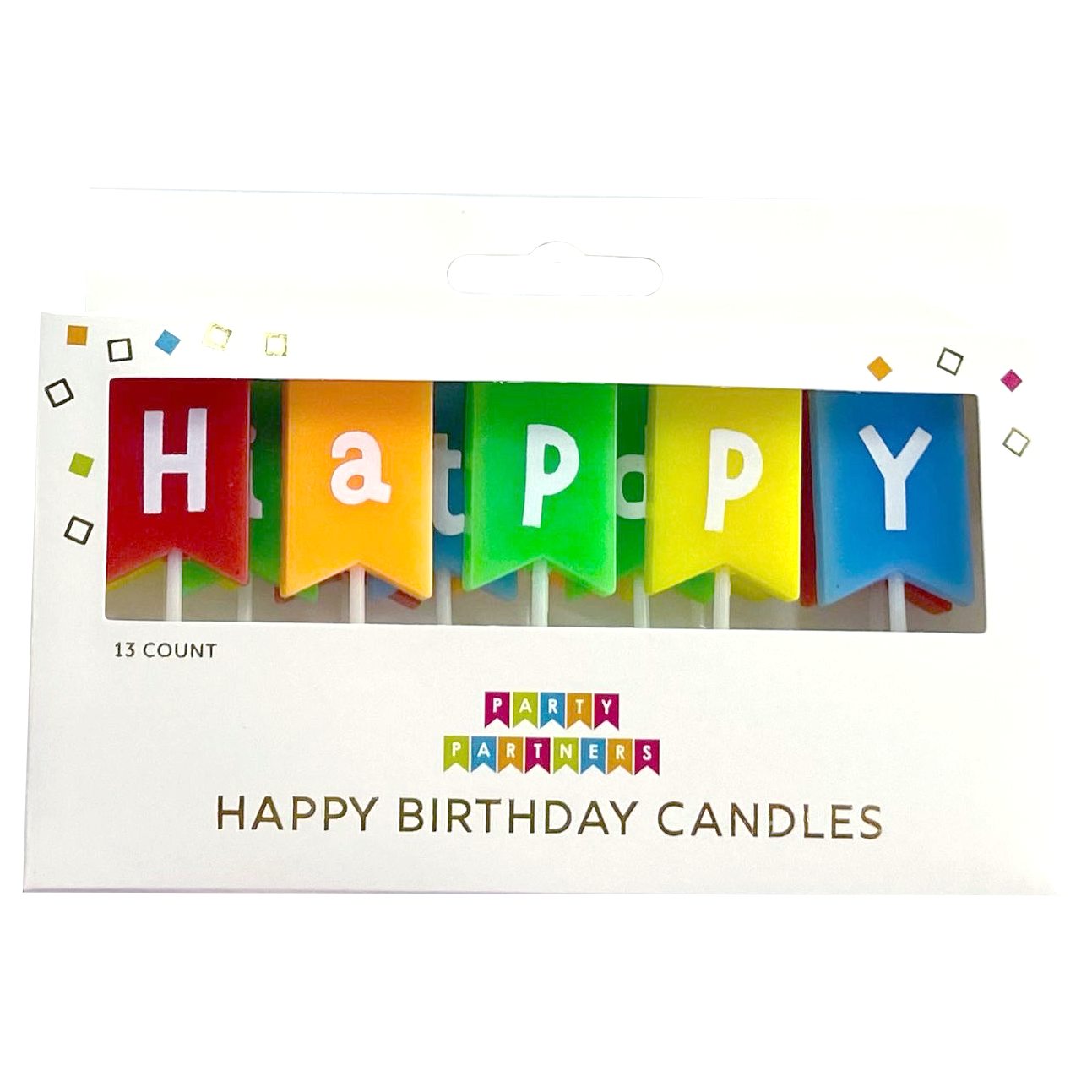 Happy Birthday Rainbow Banner Candle Set
