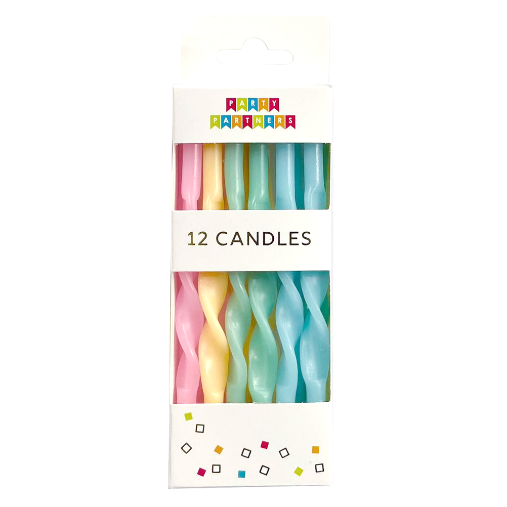 Pastel Twisted 12 Candle Set