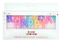 Pastel Happy Birthday Dotted Candle Set