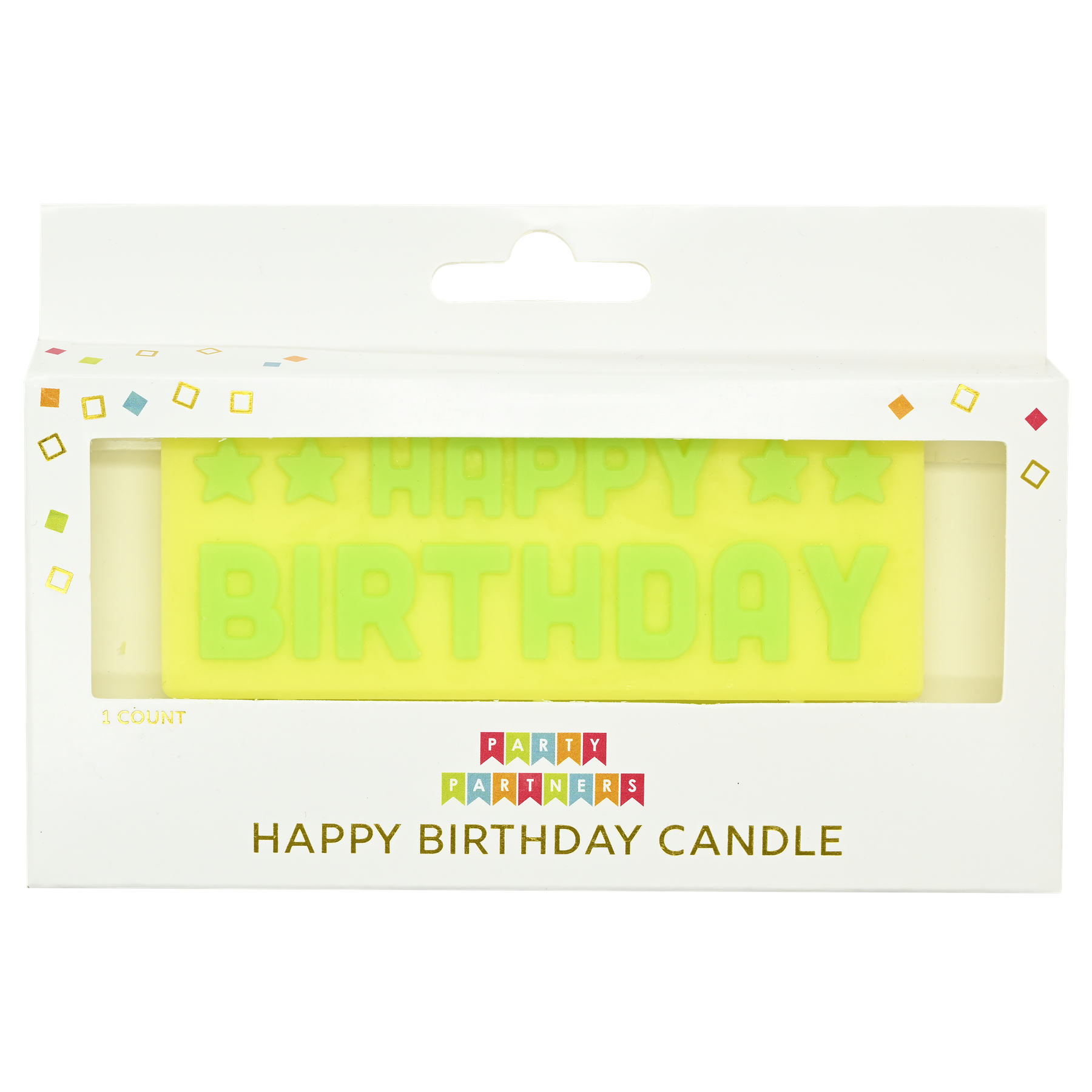 Happy Birthday 3D Block Text Candle