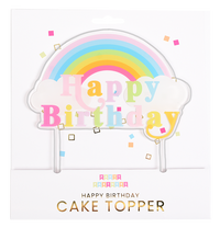 Pastel Rainbow Happy Birthday Cake Topper
