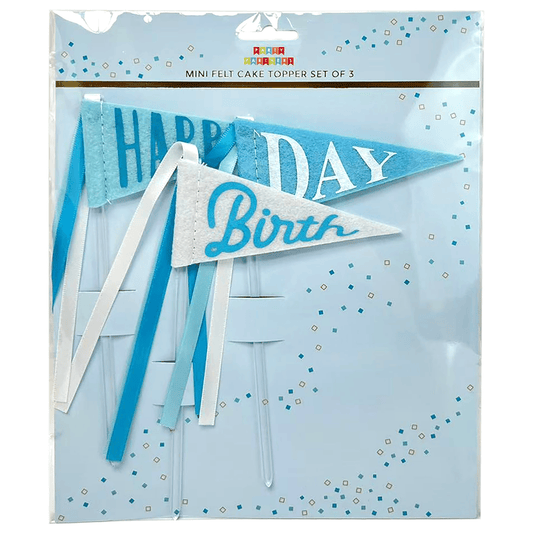 Blue felt cake topper from Pictura, decorative cake accessory with a soft felt design for celebration cakes.