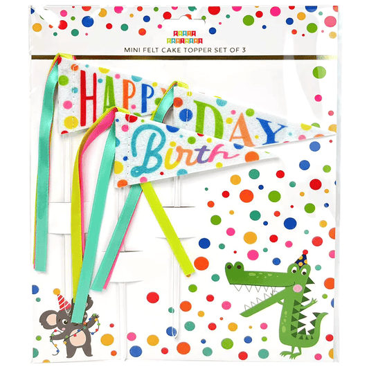 Pastel felt cake topper by Pictura, decorative cake accessory with soft pastel colors and felt material for celebration cakes.