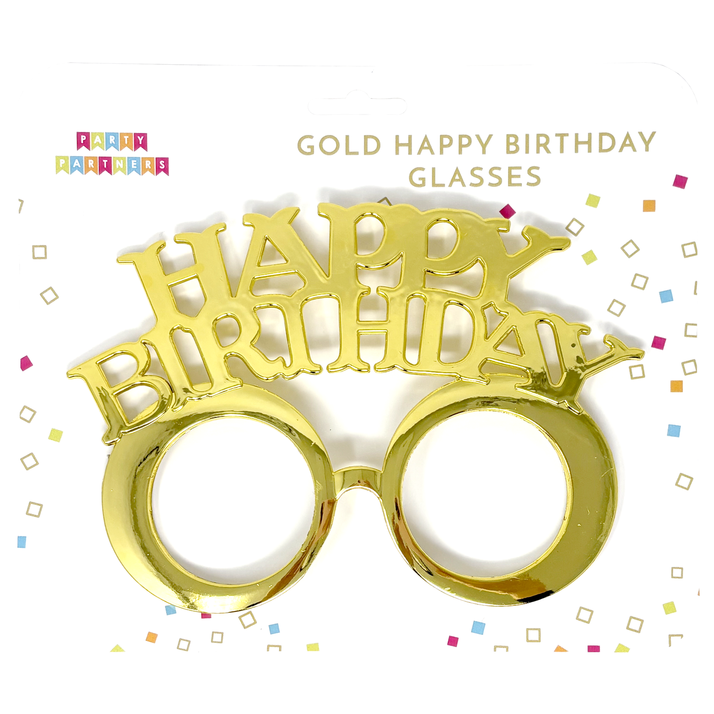 Gold Happy Birthday Glasses