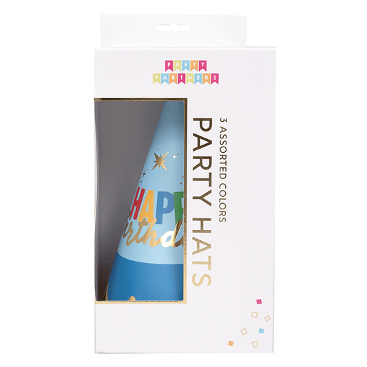 Party Partners HBD Scalloped party hat with colorful scalloped edges and cheerful design, perfect for celebrations.