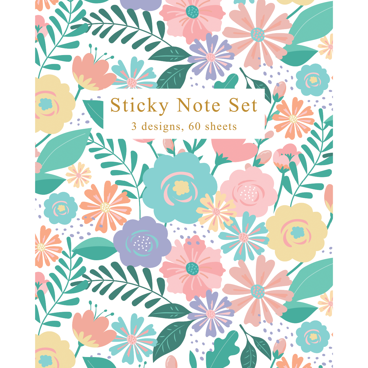 Floral Sticky Notes Set