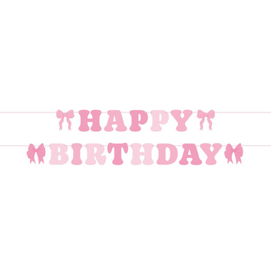 Pink Bow banner garland by Pictura featuring cheerful pink bows on a festive banner for celebrations.