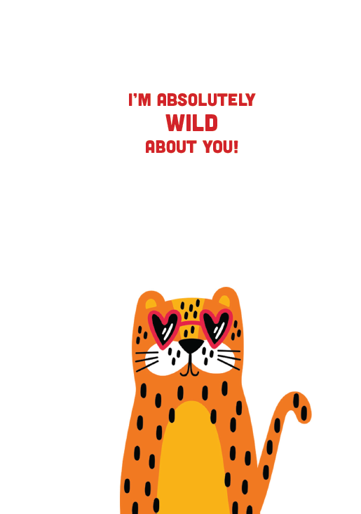 Wild Animals Valentine's Day Card