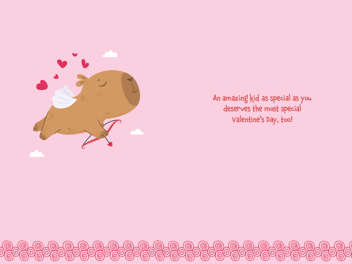 Cupid Capybara Valentine's Day Card