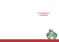 Pictura Turtle Couple Valentine's Day Card featuring adorable turtles holding hearts, perfect for celebrating love.