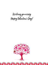 Pictura Love Tree Valentine's Day card with a romantic heart tree design and colorful illustrations on a white background.