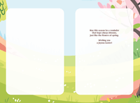 Pink Blossom Trees Easter card with floral design from Omega Industry Co., LTD, featuring vibrant pink blossoms and spring scenery.
